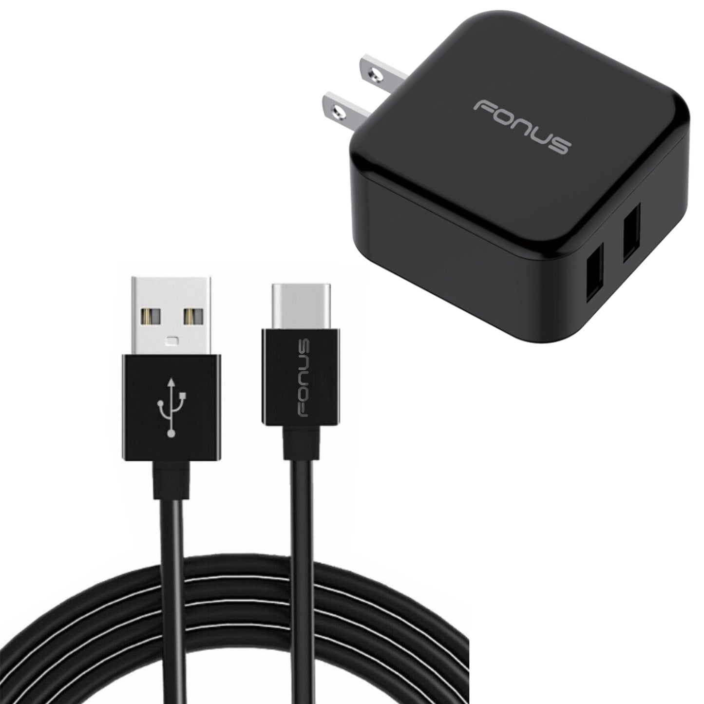 Quick Home Charger 30W 6ft USB Cable 2-Port USB Power Cord Travel  - BFR45 1117-1