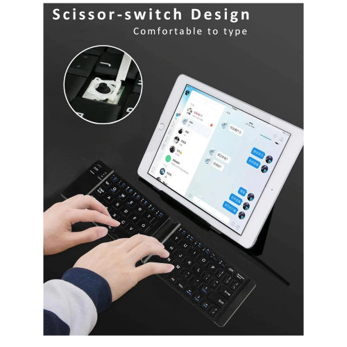 Wireless Keyboard Folding Rechargeable Portable Compact   - BFS37 466-6