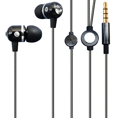 Wired Earphones Hi-Fi Sound Headphones Handsfree Mic Headset Metal Earbuds  - BFG70 433-1