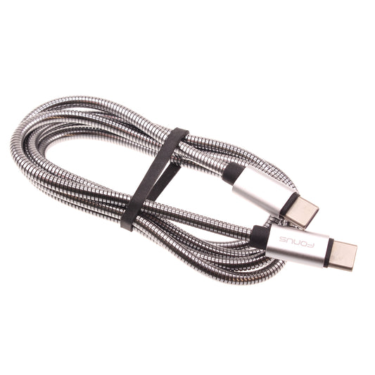 image of 3ft Metal PD Cable Type-C to USB-C Charger Cord Power Wire Sync  - BFE33 1475-1