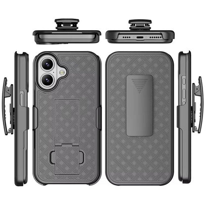 For iPhone 16 Plus - Case with Belt Clip Holster Kickstand 2125-4