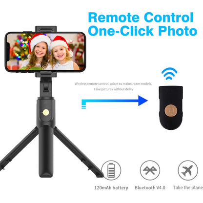  Selfie Stick  Wireless  Built-in Tripod   Remote Shutter  Stand  Self-Portrait   - BFG32 1989-4