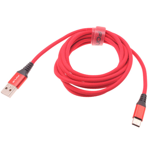 image of Red 6ft USB-C Cable Type-C Charger Cord Power Wire Long  - BFK59 1414-1