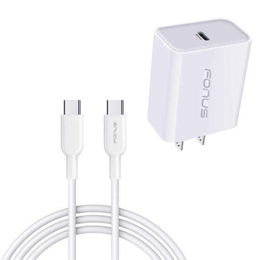 image of 20W PD Home Charger Fast Type-C 6ft Long Cable Quick Power Adapter  - BFA77 1515-1