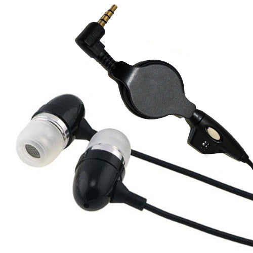 Retractable Earphones Wired Headphones Handsfree Mic Headset 3.5mm  - BFC63 357-1