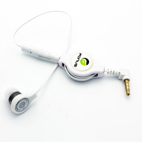 Retractable Mono Earphone Headphone 3.5mm w Mic Headset Handsfree Earbud  - BFM83 418-7