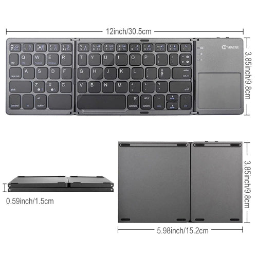 Wireless Keyboard Folding Rechargeable Portable Compact   - BFL66 1243-5