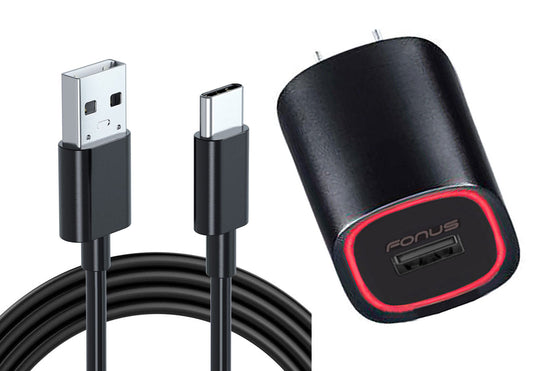 image of Home Charger 2.4A USB Cable TYPE-C 6ft Power  - BFA07 850-1