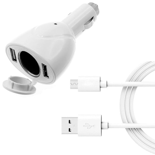 image of 2-Port USB Charger 6ft Long Cable Power Cord DC Socket Adapter Micro-USB Wire  - BFA90 1556-1