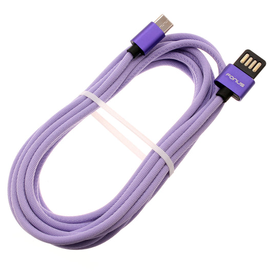 image of 10ft USB-C Cable Purple Extra Long Fast Charger Power Cord Type-C  - BFA93 1551-1