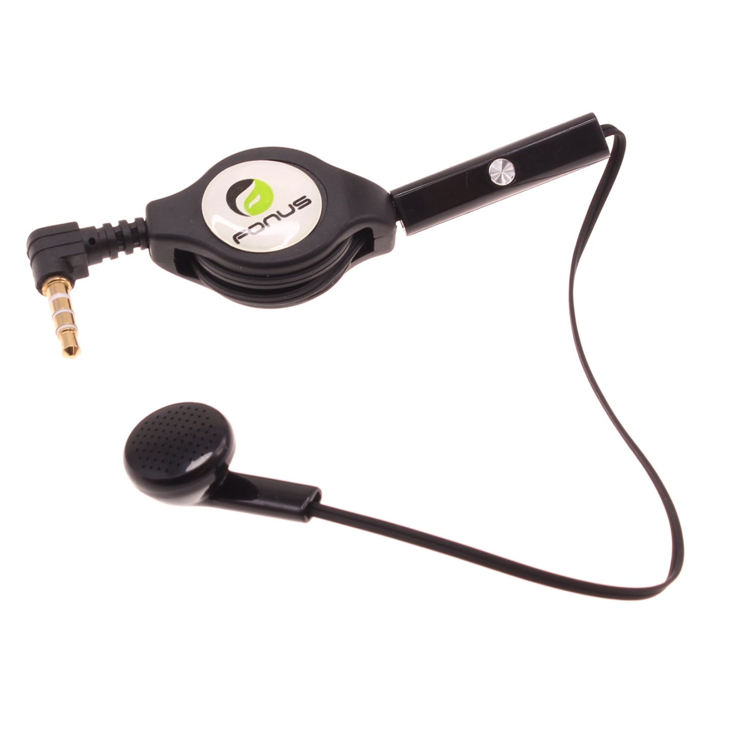 Retractable Mono Earphone Headphone 3.5mm w Mic Headset Handsfree Earbud  - BFJ80 384-1