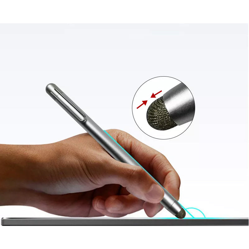 Stylus Touch Screen Pen Fiber Tip Aluminum Lightweight Silver Color  - BFZ60 1686-2