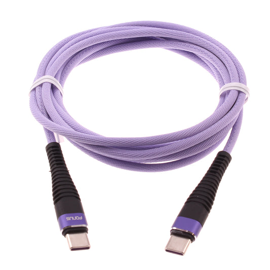 Purple 6ft PD Cable Type-C to USB-C Long Charger Cord Power Wire Sync  - BFA94 1547-1