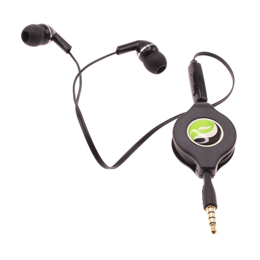 image of Retractable Earphones Headphones Hands-free Headset 3.5mm w Mic Earbuds  - BFF93 439-1