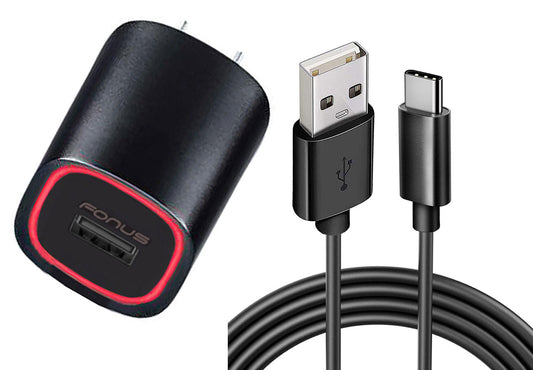 image of Home Charger 2.4A USB Cable TYPE-C 6ft Power  - BFA07 850-1