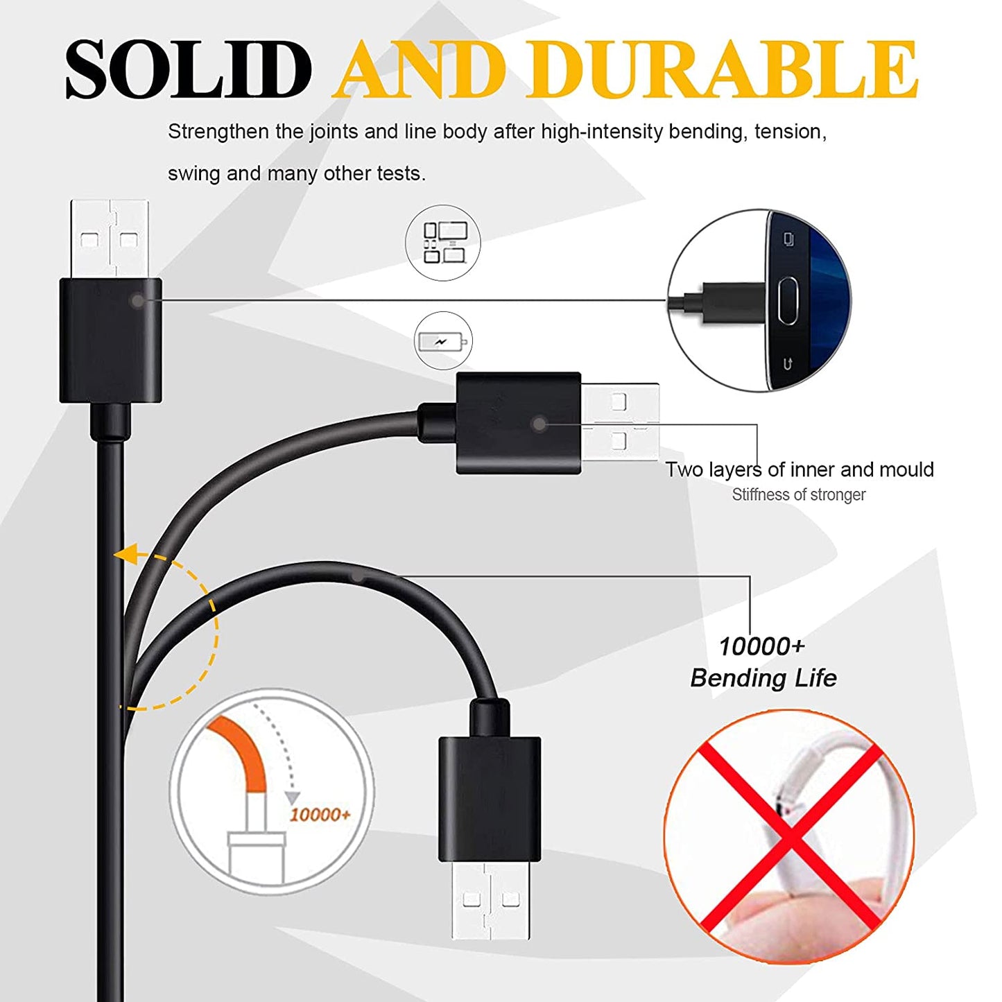 6ft USB Cable MicroUSB Charger Cord Power Wire Long  - BFK20 276-5