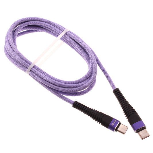 image of Purple 6ft PD Cable Type-C to USB-C Long Charger Cord Power Wire Sync  - BFA94 1547-1