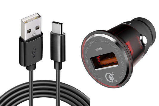 image of 18W Fast Car Charger 6ft USB-C Cable Long Power Wire TYPE-C Cord Power Adapter Quick Charge  - BFY23 1747-1