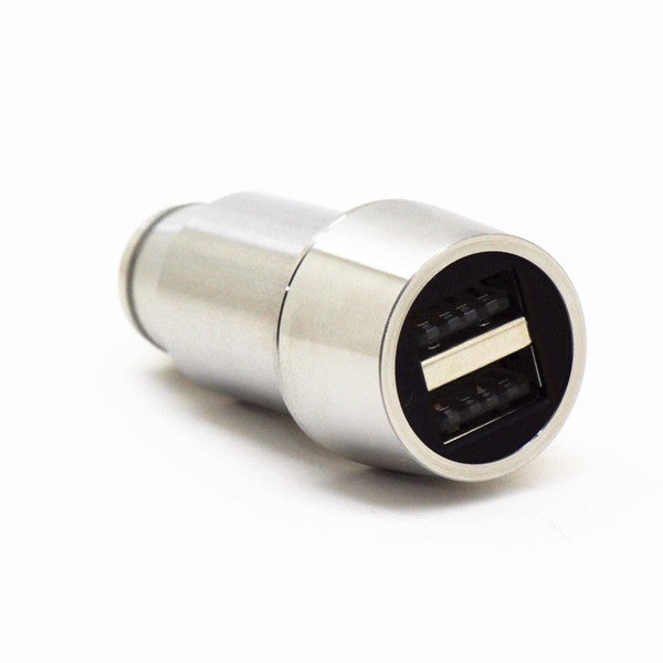 Car Charger 3.1A 2-Port USB Power Adapter Stainless Steel  - BFF76 838-3