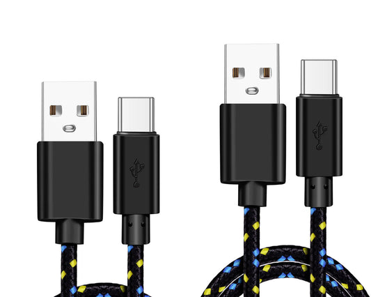 image of  6ft and 10ft Long USB-C Cables   Fast Charge   TYPE-C Cord   Power Wire   Data Sync   Braided   - BFG74 1871-1