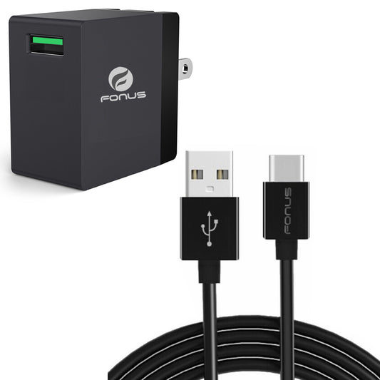 image of Quick Home Charger 18W 6ft USB Cable Power Cord Travel  - BFR44 1116-1