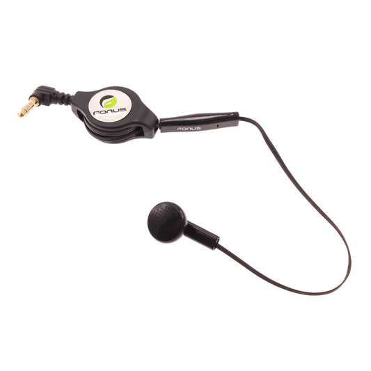 image of Retractable Mono Earphone Headphone 3.5mm w Mic Headset Handsfree Earbud  - BFJ80 384-1