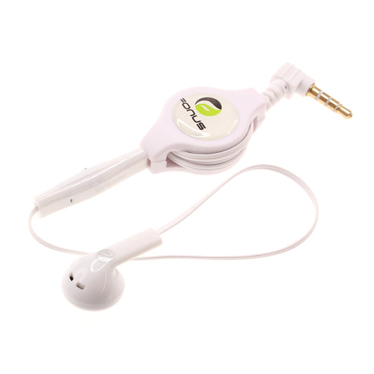 image of Retractable Mono Earphone Headphone 3.5mm w Mic Headset Handsfree Earbud  - BFJ79 383-1