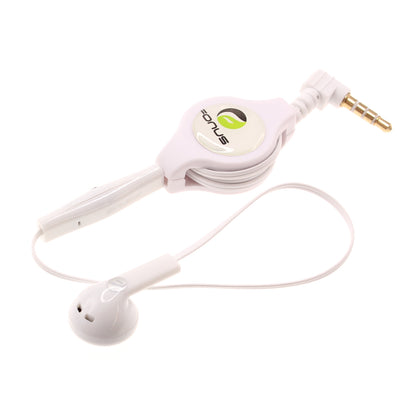 Retractable Mono Earphone Headphone 3.5mm w Mic Headset Handsfree Earbud  - BFJ79 383-1