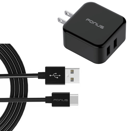 image of Quick Home Charger 30W 6ft USB Cable 2-Port USB Power Cord Travel  - BFR45 1117-1