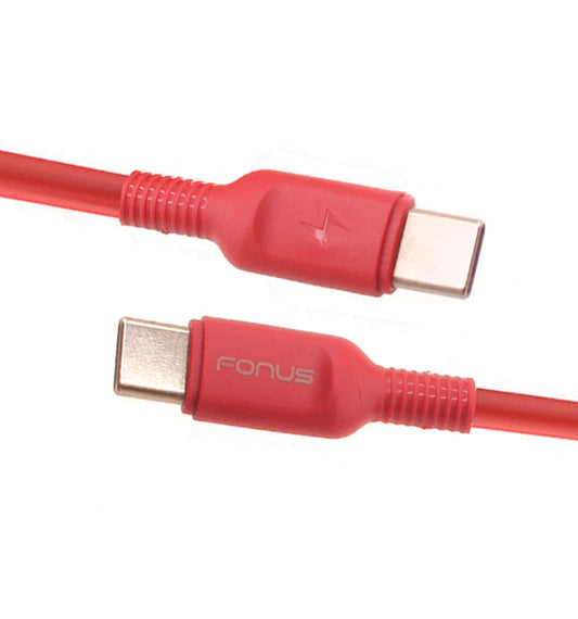 image of Red 6ft Long Cable USB-C to Type-C PD Fast Charger Cord Power Wire  - BFD18 1422-1