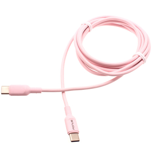 image of Pink 6ft Long Cable USB-C to Type-C PD Fast Charger Cord Power Wire  - BFB43 1419-1