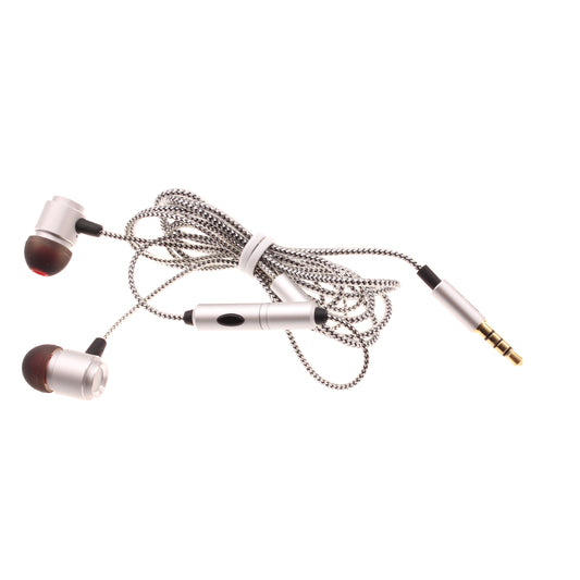 Wired Earphones Hi-Fi Sound Headphones Handsfree Mic Headset Metal Earbuds  - BFG94 432-1