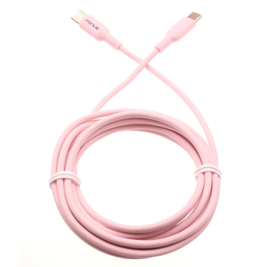 image of Pink 6ft Long Cable USB-C to Type-C PD Fast Charger Cord Power Wire  - BFB43 1419-1