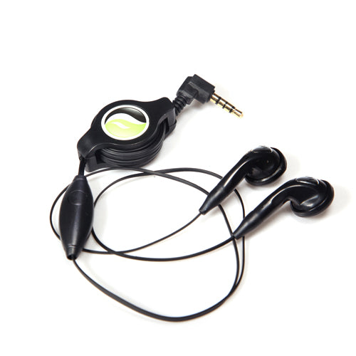 Retractable Earphones Headphones Hands-free Headset 3.5mm w Mic Earbuds  - BFB92 346-1