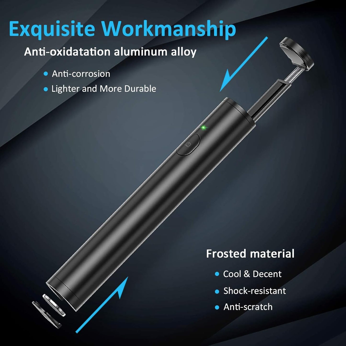 Aluminum Selfie Stick Monopod Extendable with built-in Wireless Remote Shutter 2033-2