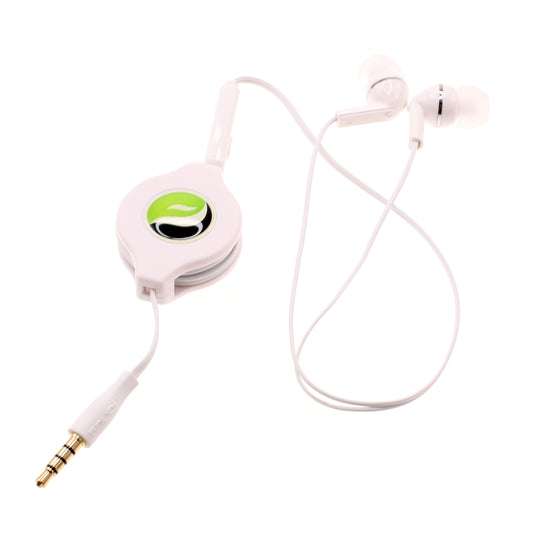 Retractable Earphones Headphones Hands-free Headset 3.5mm w Mic Earbuds  - BFS38 438-1