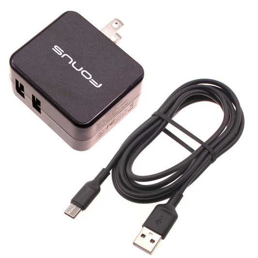 image of Home Charger 17W 2-Port USB  3.4A Type-C Cable 6ft  - BFC05 858-1