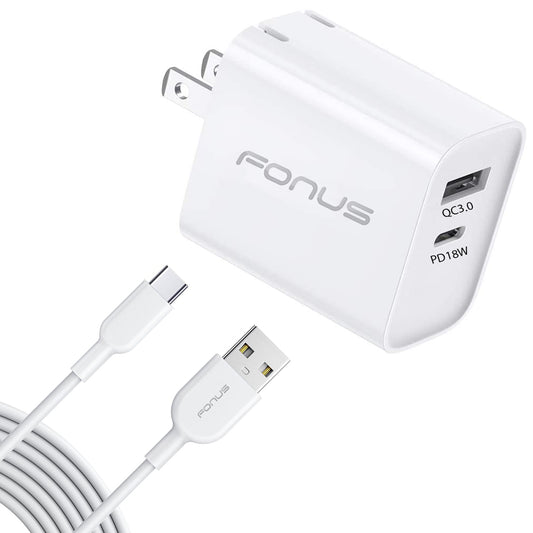 image of 36W PD Home Charger Fast Type-C 6ft Long Cable USB-C Power Cord QC3.0 Adapter  - BFE06 1495-1