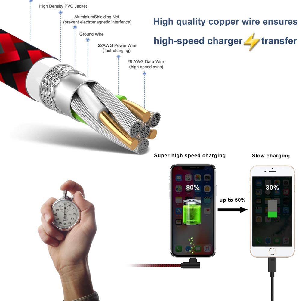 6ft and 10ft Long USB-C Cables Fast Charge TYPE-C Cord Power Wire Data Sync Braided  - BFY75 1802-3