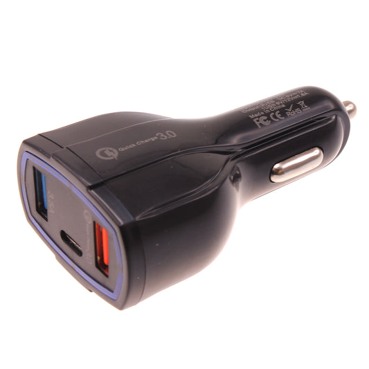 image of Quick Car Charger 48W 3-Port USB Type-C Port Power Adapter  - BFF56 1098-1