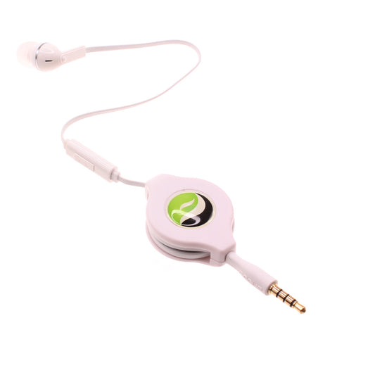 image of Retractable Mono Earphone Headphone 3.5mm w Mic Headset Handsfree Earbud  - BFS09 437-1