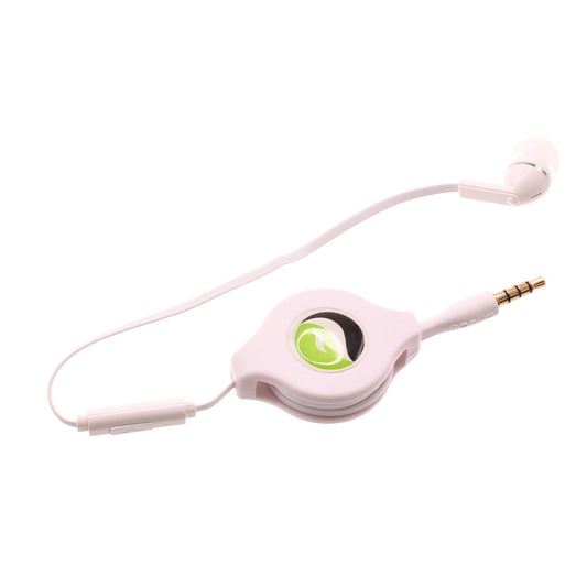 image of Retractable Mono Earphone Headphone 3.5mm w Mic Headset Handsfree Earbud  - BFS09 437-1