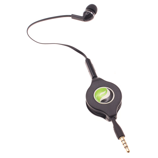 image of Retractable Mono Earphone Headphone 3.5mm w Mic Headset Handsfree Earbud  - BFF75 436-1