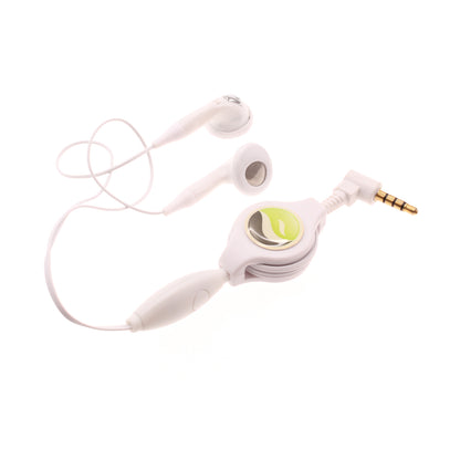 Retractable Earphones Headphones Hands-free Headset 3.5mm w Mic Earbuds  - BFB80 353-1