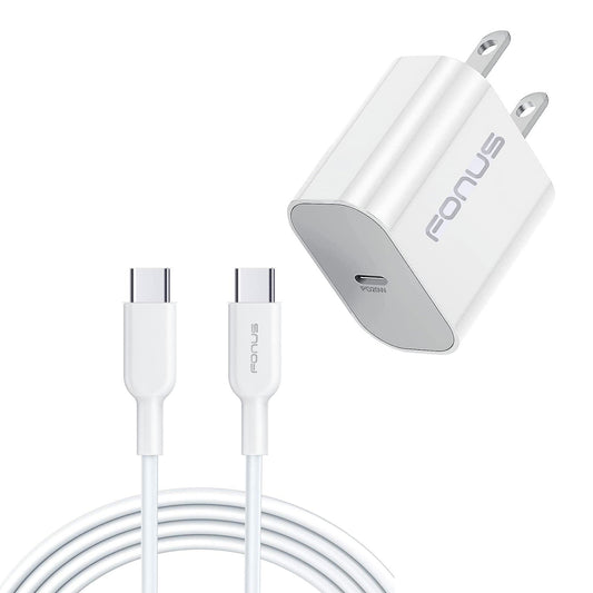 image of 20W PD Home Charger Fast Type-C 6ft Long Cable Quick Power Adapter  - BFA77 1515-1