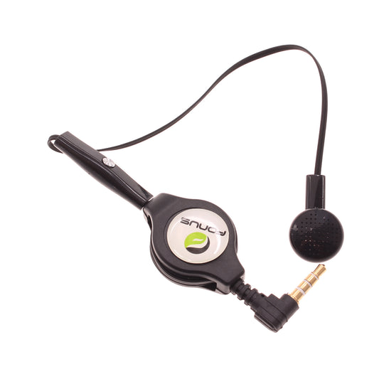 image of Retractable Mono Earphone Headphone 3.5mm w Mic Headset Handsfree Earbud  - BFJ80 384-1