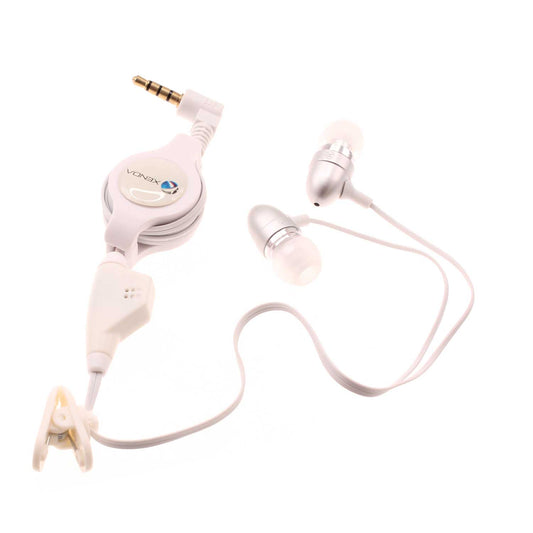 image of Retractable Earphones Wired Headphones Handsfree Mic Headset 3.5mm  - BFB74 358-1