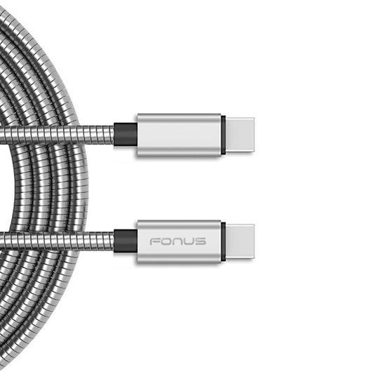 image of 3ft Metal PD Cable Type-C to USB-C Charger Cord Power Wire Sync  - BFE33 1475-1