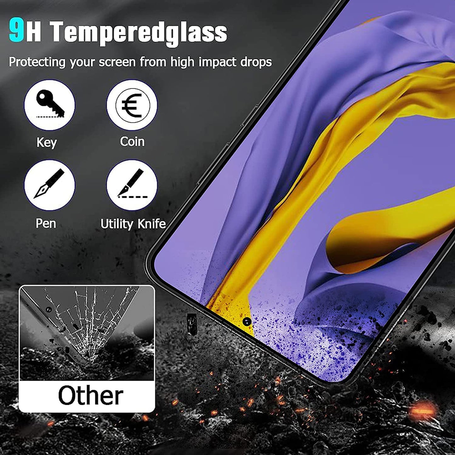 Belt Clip Case and Screen Protector Swivel Holster Tempered Glass Kickstand  9H Hardness   (Fingerprint Unlock)   - BFK24+Y96 1925-9