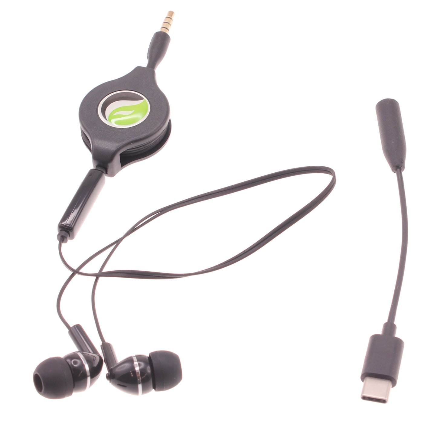 Earphones Retractable Type-C Adapter Headset Hands-free Mic Earbuds  - BFP13 872-1